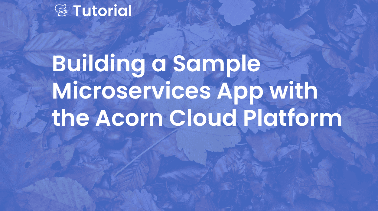 Building a Sample Microservices App with the Acorn Cloud Platform